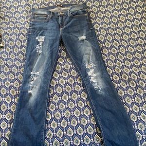 Express Bootcut Distressed Jeans